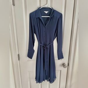 Nanette Lepore Navy blue button down 8 midi dress